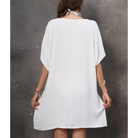 NEW! Victoria’s Secret Swim Coverup V Neck White SZ OS - Picture 4 of 10